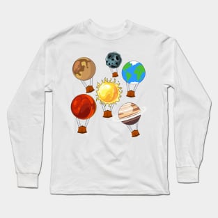 Hot Air Balloons made of Planets Long Sleeve T-Shirt